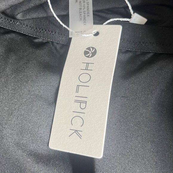 Holipick One Piece Swimsuit Adjustable Straps Swimwear Black Size Medium New - Picture 10 of 10